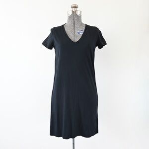Madewell Northside Vintage V-Neck Tee Dress Black Size Small